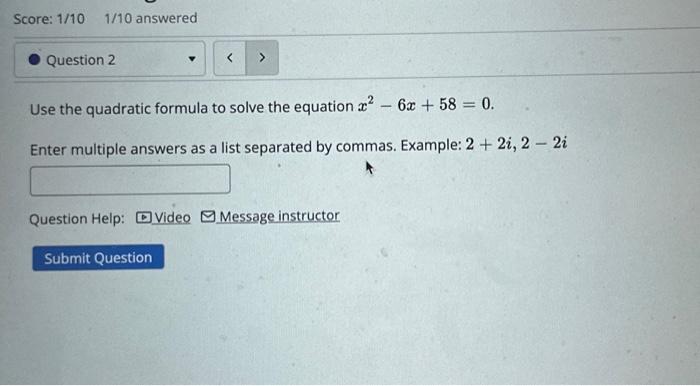 Solved Use the quadratic formula to solve the equation | Chegg.com