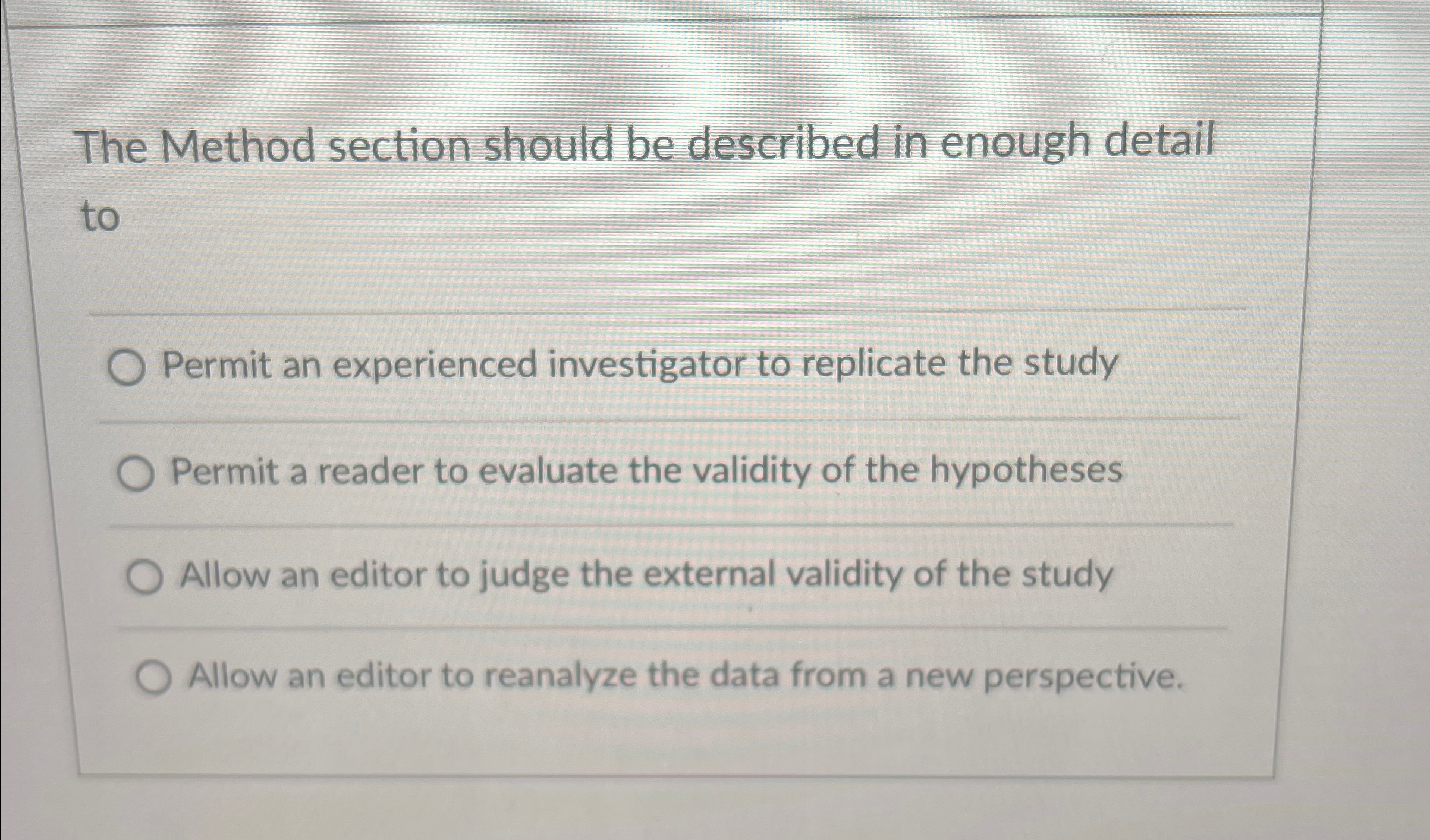 Solved The Method section should be described in enough | Chegg.com