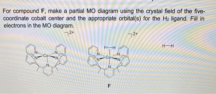 Solved For compound F, make a partial MO diagram using the | Chegg.com