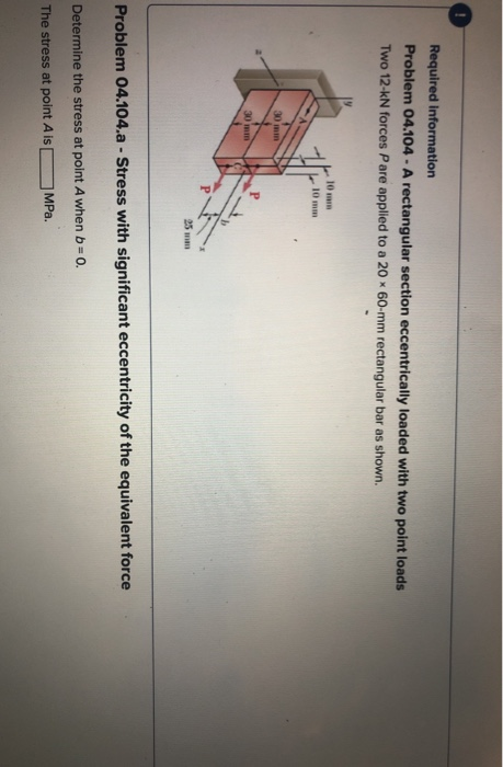 Solved Problem 04.102 - Combined bending and compression in | Chegg.com