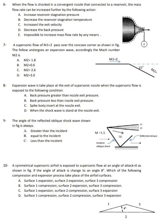 Solved 6- When the flow is chocked in a convergent nozzle | Chegg.com
