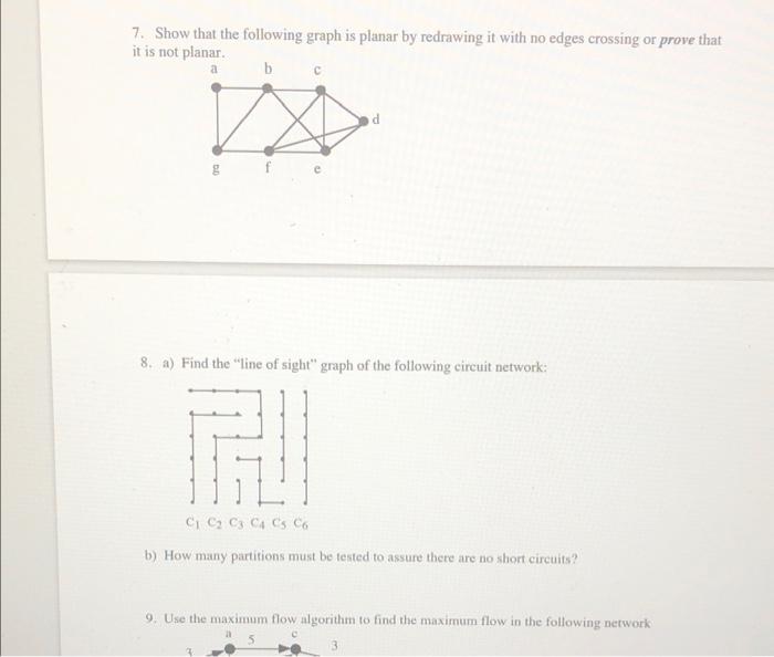 Solved 7. Show that the following graph is planar by | Chegg.com