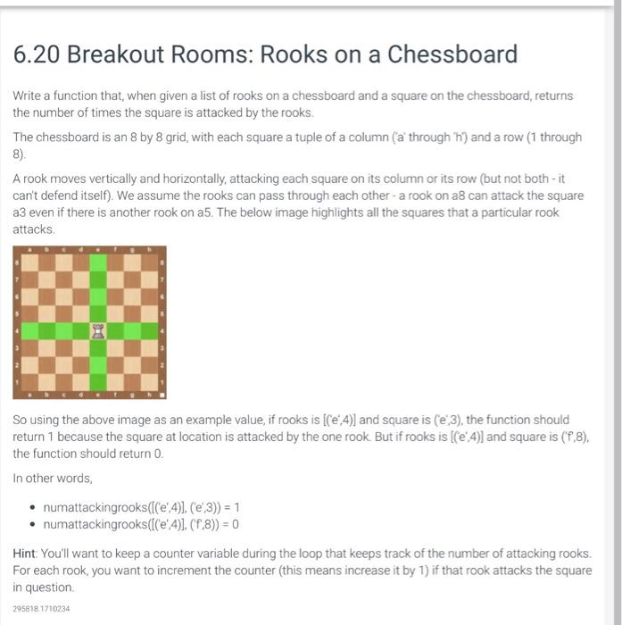 17 rooks on a Chessboard