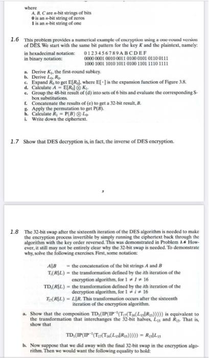 Solved 1.1 Consider a Feistel cipher composed of 16 rounds | Chegg.com