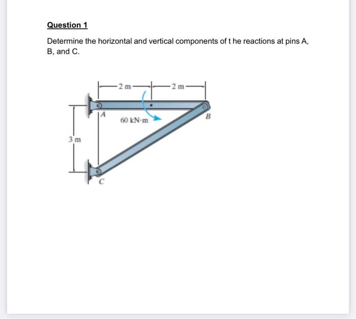 Solved Question 1 Determine The Horizontal And Vertical | Chegg.com