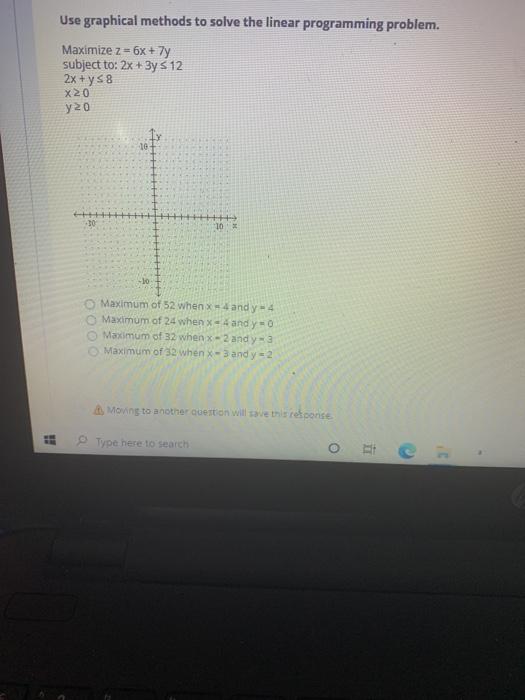Solved Use graphical methods to solve the linear programming | Chegg.com