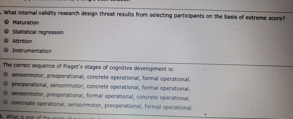 Correct sequence outlet of cognitive development