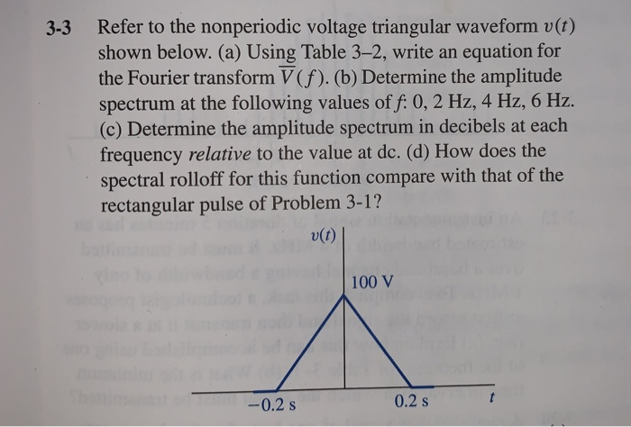 Solved 3-3 Refer to the nonperiodic voltage triangular | Chegg.com