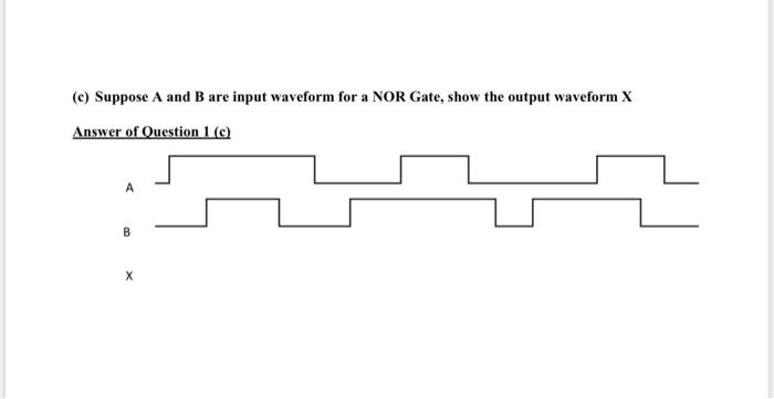 Solved (C) Suppose A And B Are Input Waveform For A NOR | Chegg.com