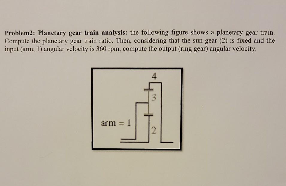 Solved Problem2 gear train analysis the