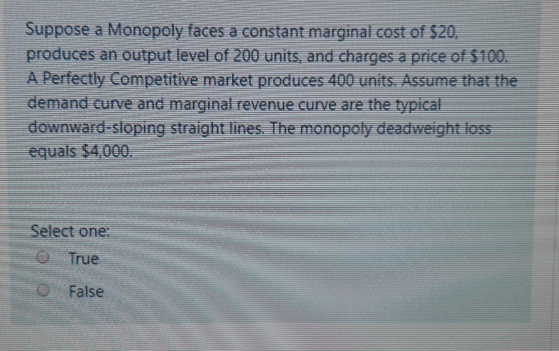 Solved Suppose a Monopoly faces a constant marginal cost of | Chegg.com