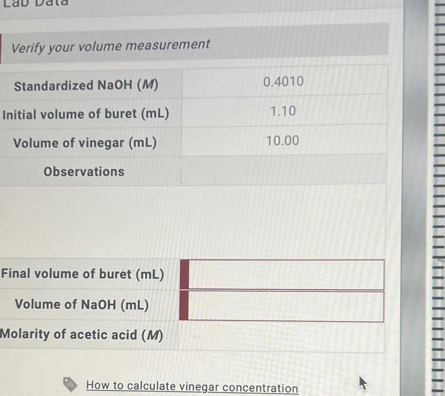 Solved Verify your volume measurement\table[[Standardized | Chegg.com