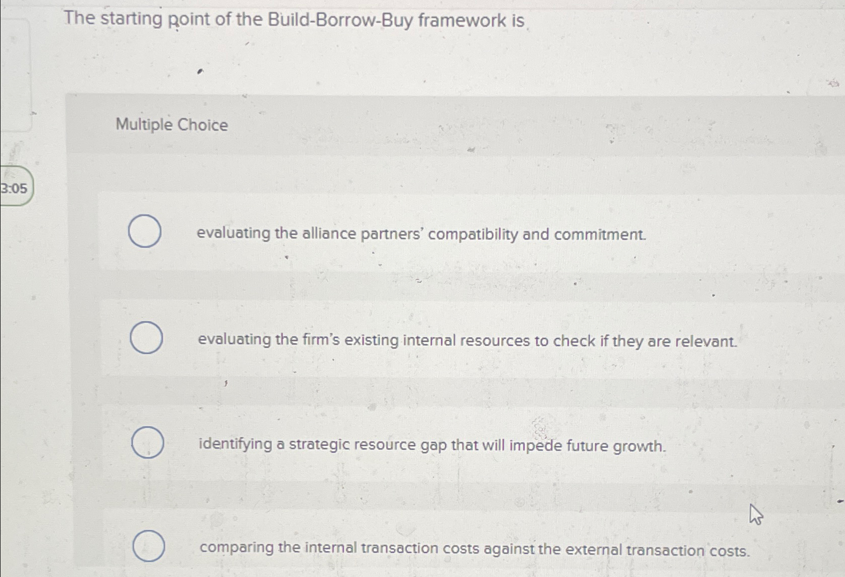 Solved The Starting Point Of The Build-Borrow-Buy Framework | Chegg.com