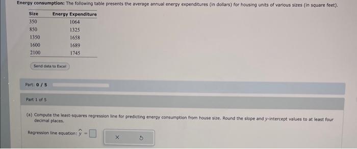 Solved For the following data set: Part: 0/2 Part 1 of 2 (a) | Chegg.com