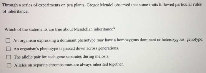 conducted experiments on heredity in pea plants called