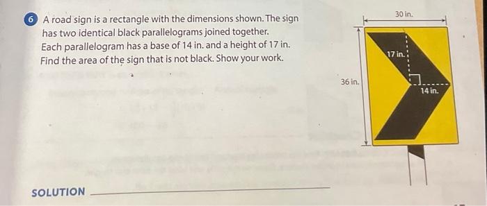 Solved A road sign is a rectangle with the dimensions shown. | Chegg.com