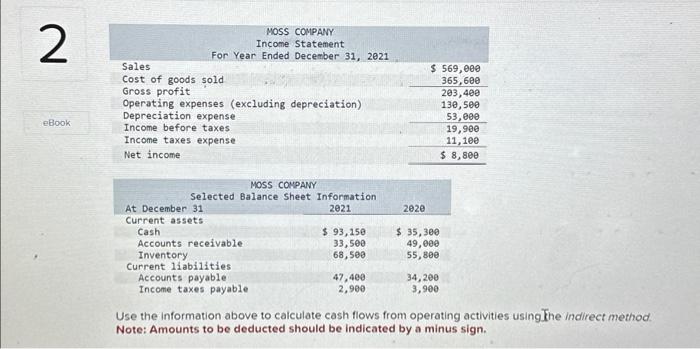 Solved Use The Information Above To Calculate Cash Flows 1580