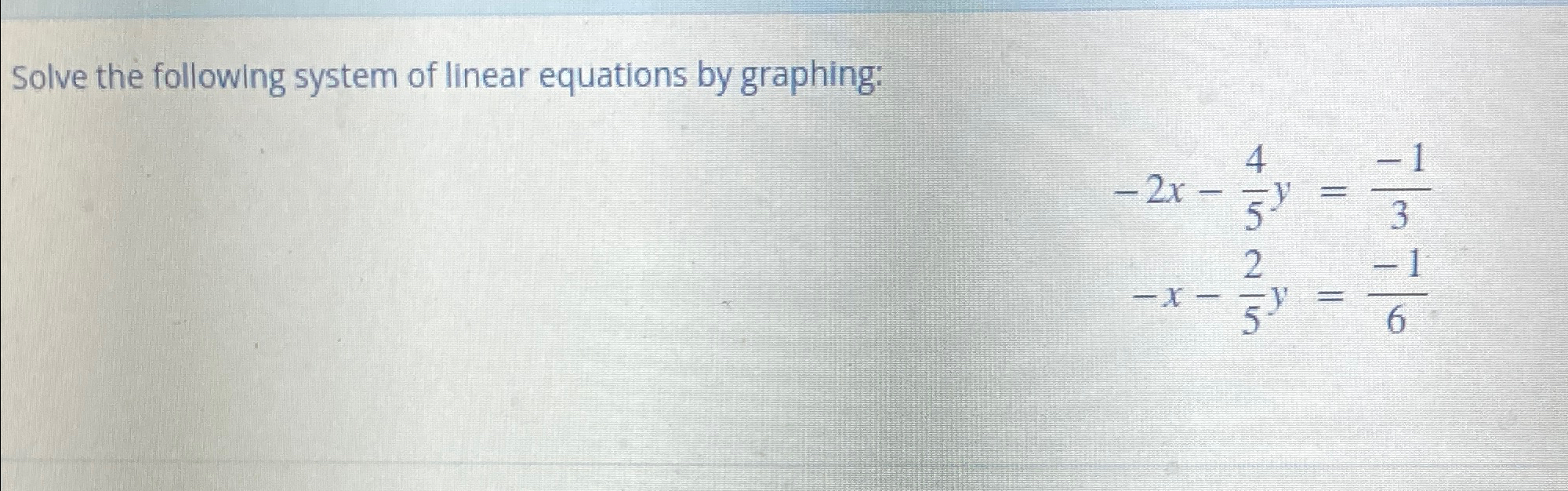 Solve the following system of linear equations by | Chegg.com