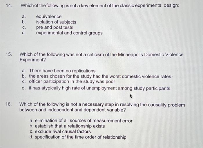 14. Which of the following is not a key element of | Chegg.com