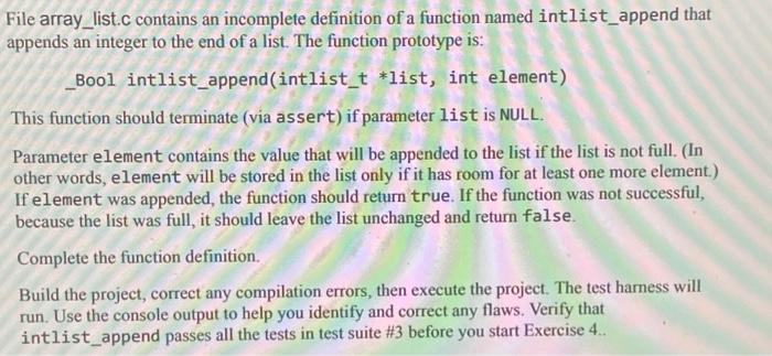File array_list.c contains an incomplete definition | Chegg.com