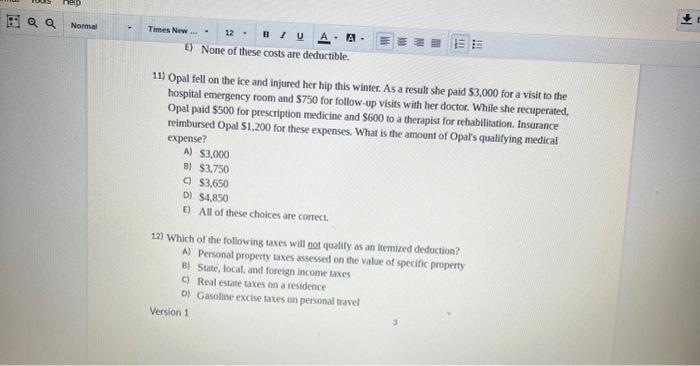 Solved 1) Gross Income Includes: A) All Income From Whatever | Chegg.com