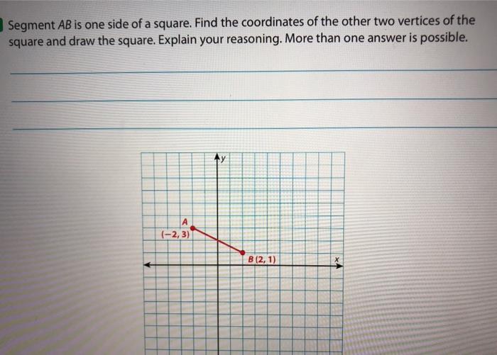 Solved Segment AB is one side of a square. Find the | Chegg.com