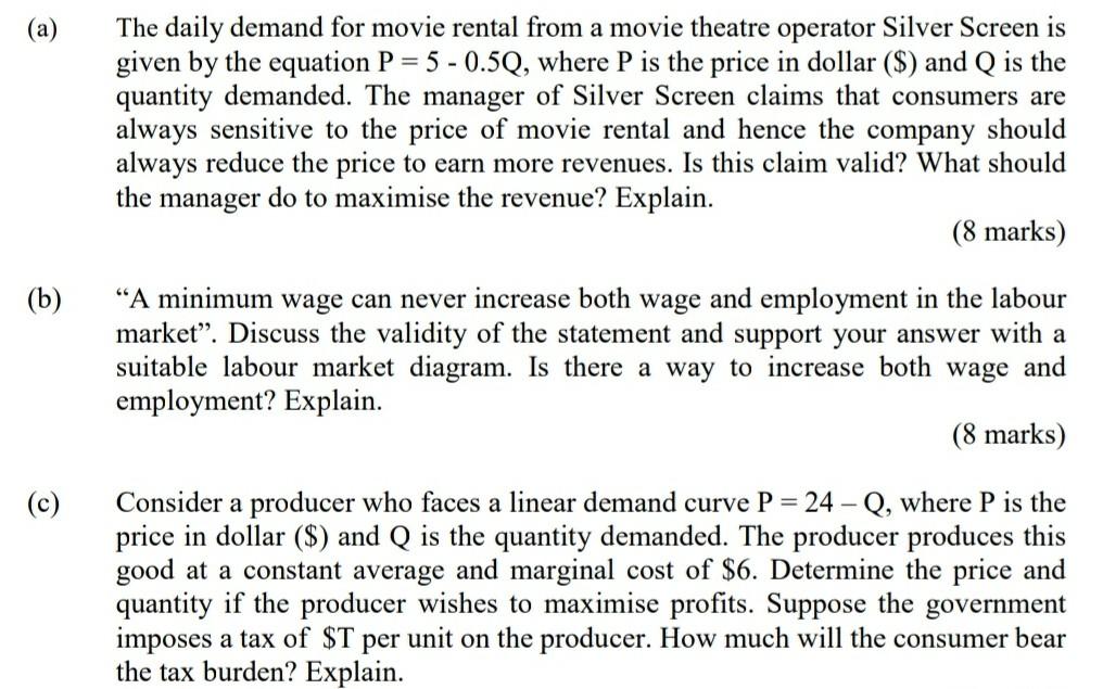 Solved The daily demand for movie rental from a movie | Chegg.com