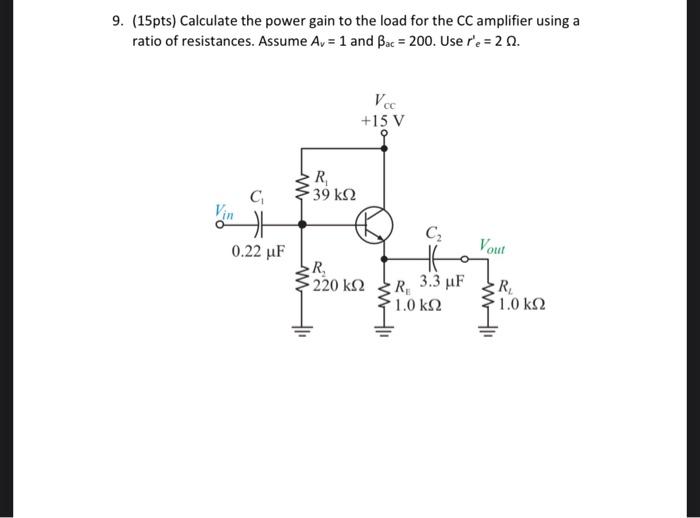 Solved 8. ( 10pts) What is Rin (tot) for the amplifier if | Chegg.com