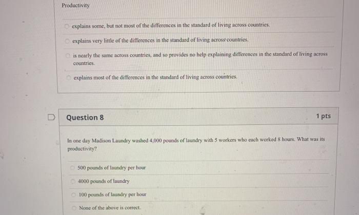 Solved Productivity explains some, but not most of the | Chegg.com