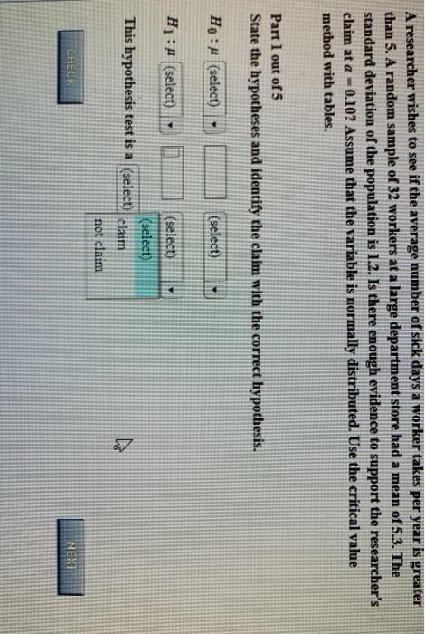 Solved A researcher wishes to see if the average number of | Chegg.com