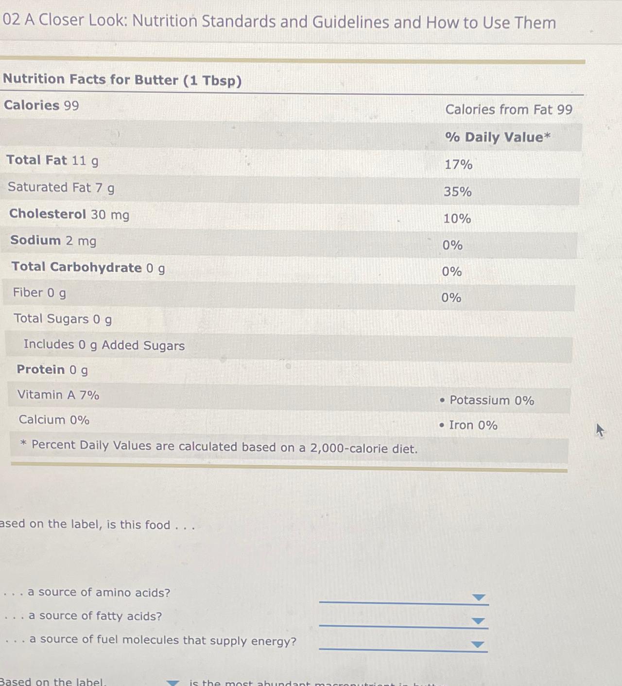 Solved 02 ﻿a Closer Look: Nutrition Standards And Guidelines 