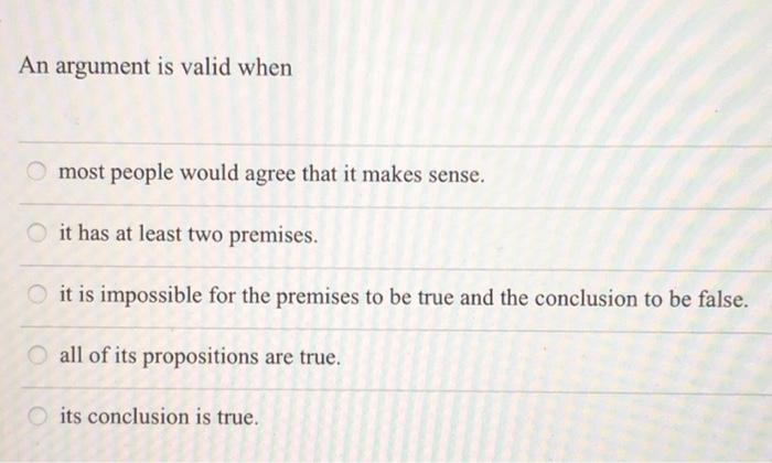 what makes an argument valid
