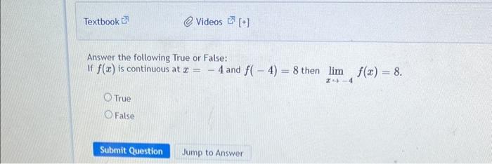 Solved Answer the following True or False: If f(x) is | Chegg.com