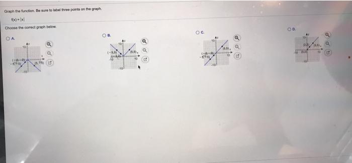 Solved Graph the function. Be sure to label three points on | Chegg.com