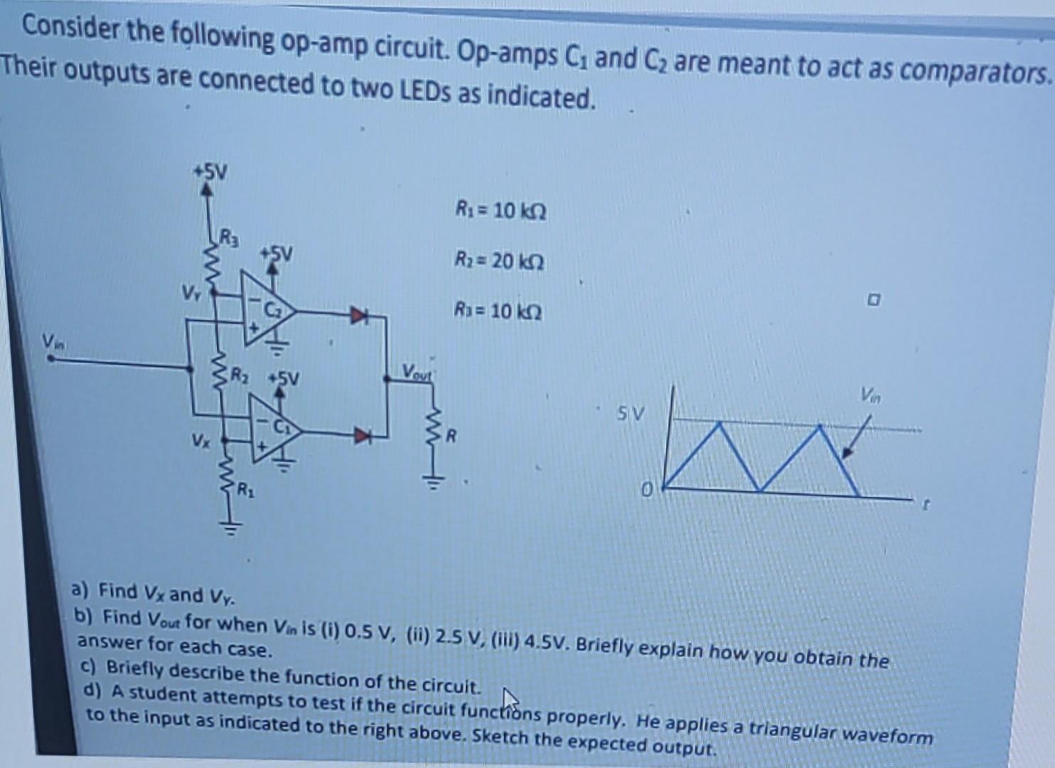 Solved Consider The Following Op-amp Circuit. Op-amps C1 And | Chegg.com