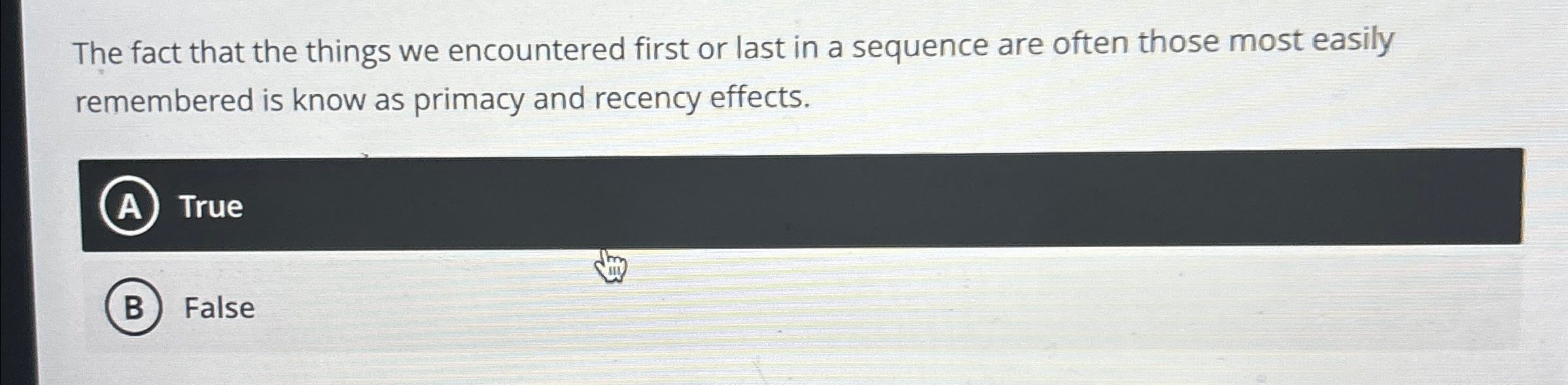 Solved The fact that the things we encountered first or last | Chegg.com