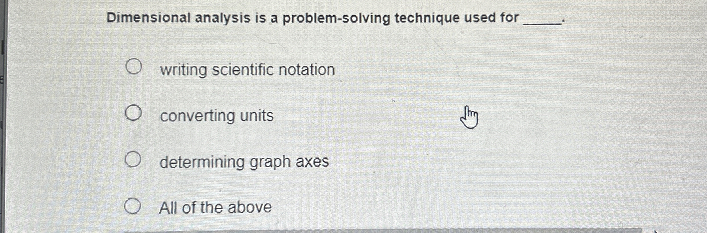 Solved Dimensional analysis is a problem-solving technique | Chegg.com