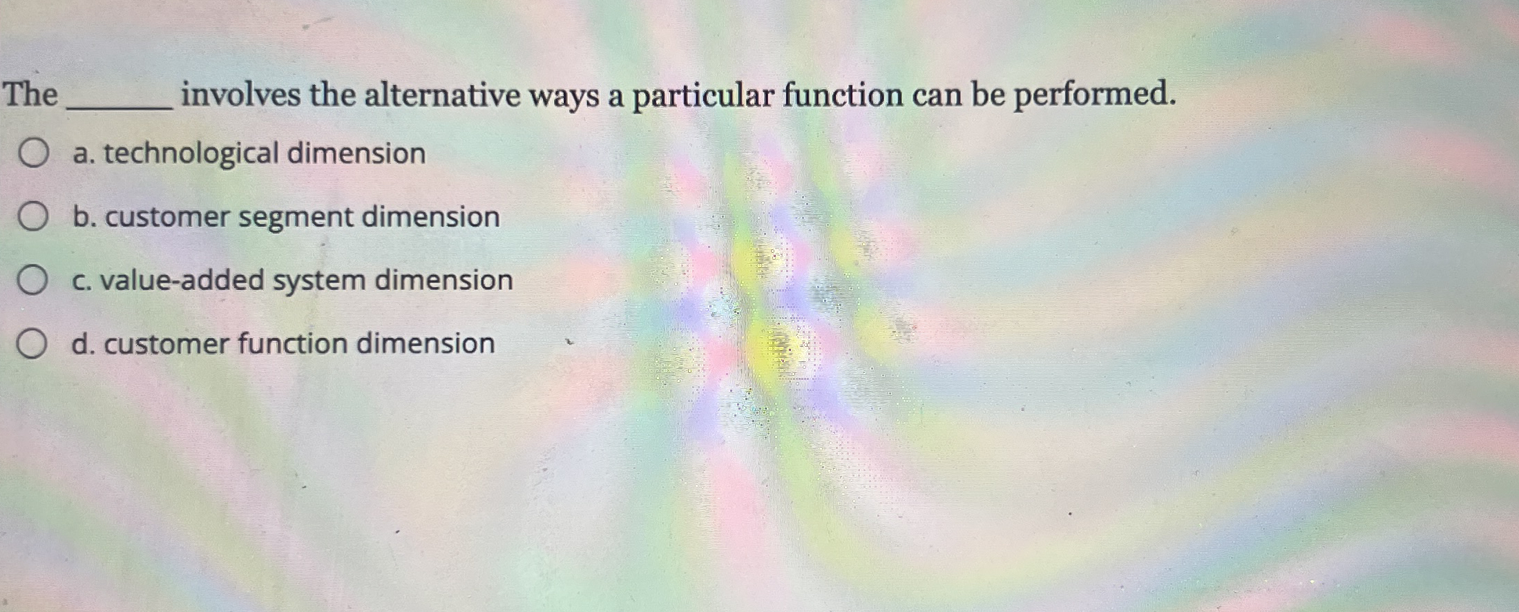 Solved Theinvolves the alternative ways a particular | Chegg.com