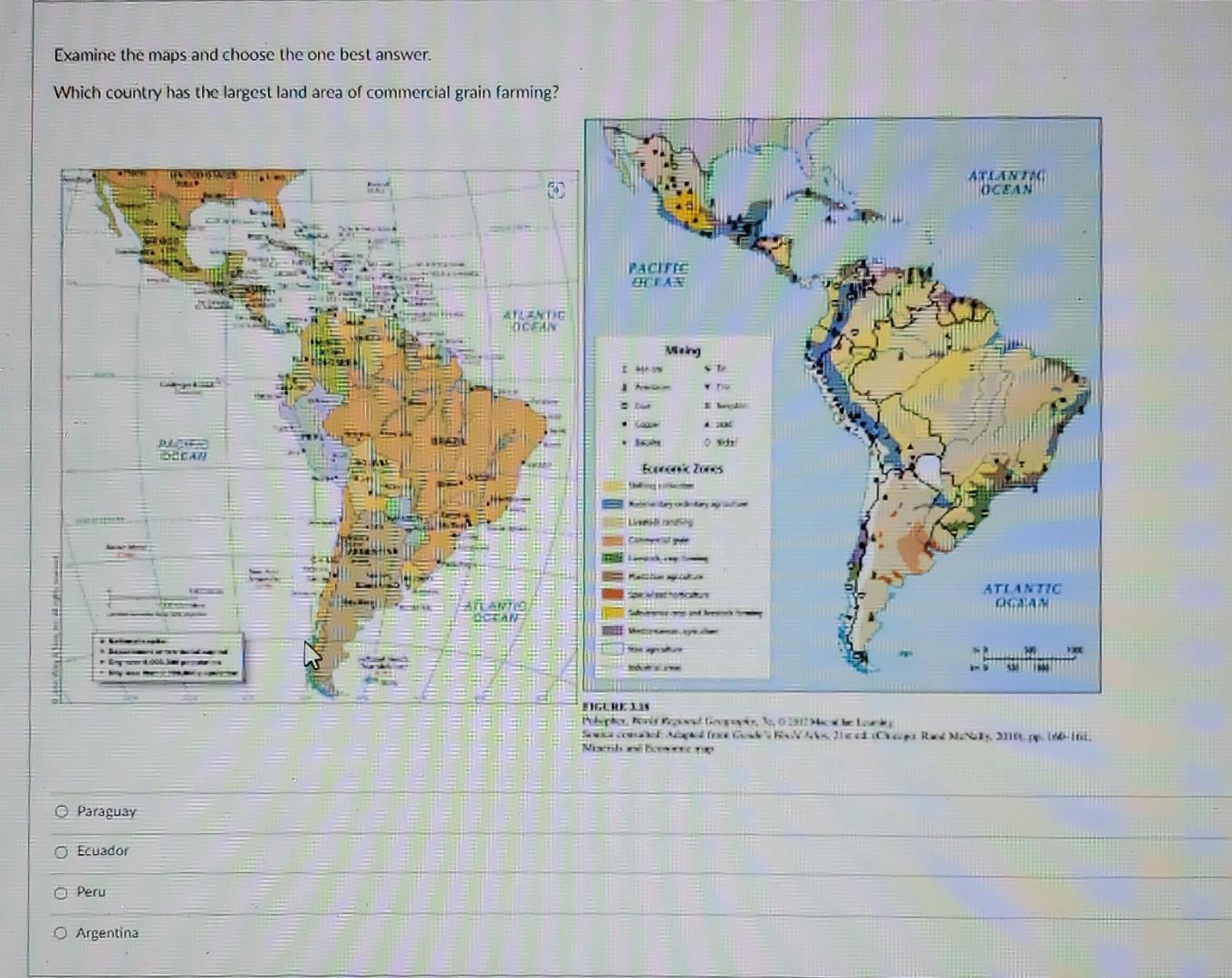 Solved Examine the map and choose the one best answer. Which | Chegg.com