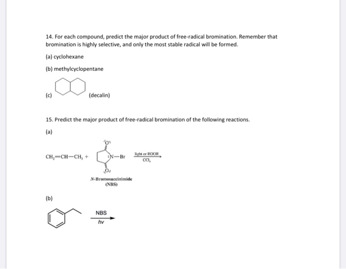 Solved 14. For each compound, predict the major product of | Chegg.com