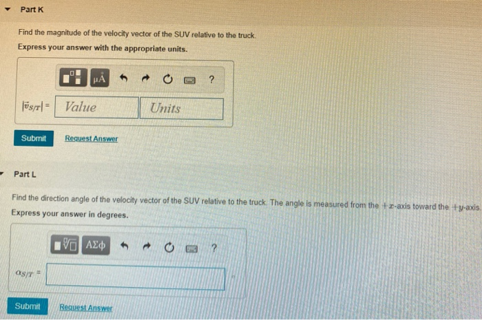 Solved Part 1 Two vehicles approach an intersection: a | Chegg.com