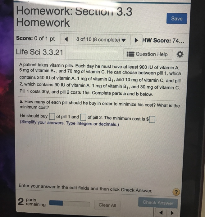 Solved Save Homework: Section 3.3 Homework Score: 0 of 1 pt | Chegg.com