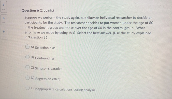 Solved Question 6 (2 points) Suppose we perform the study | Chegg.com