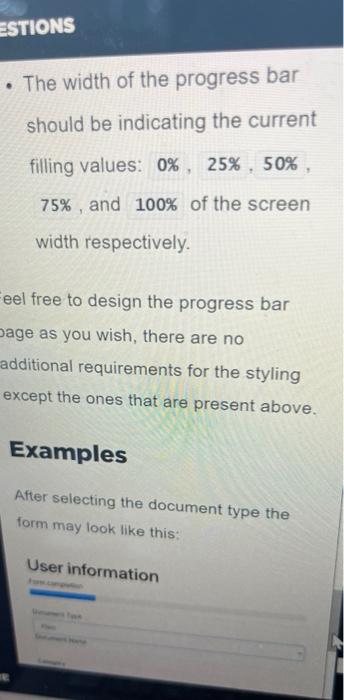 Solved Implement a progress bar using React. You are not | Chegg.com