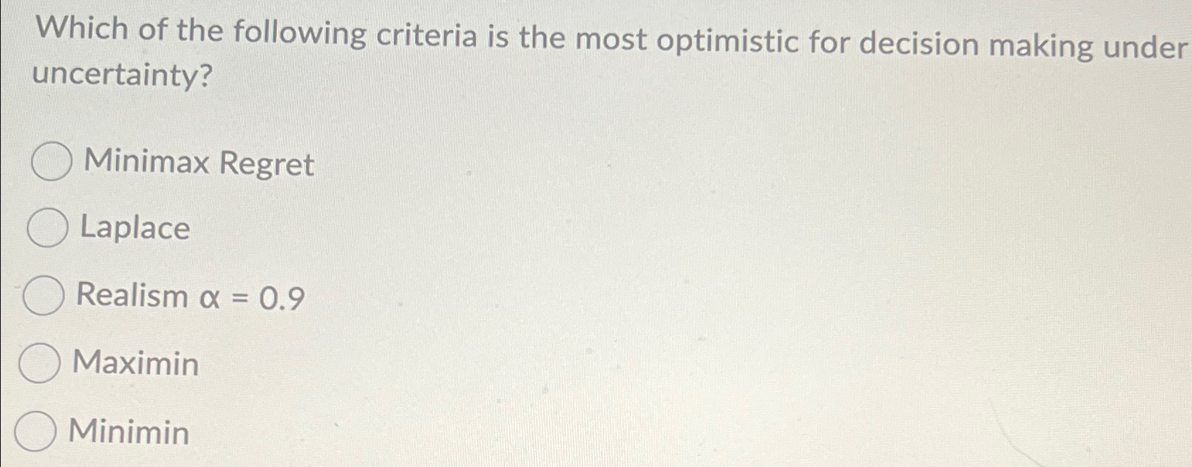 View of Solved Which of the following criteria is the most | Chegg.com