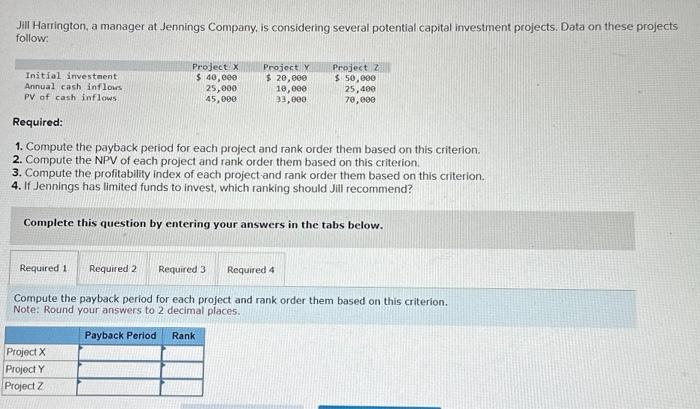 Solved Jill Harrington, a manager at Jennings Company, is | Chegg.com