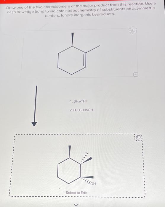 Solved Draw one of the two stereoisomers of the major | Chegg.com