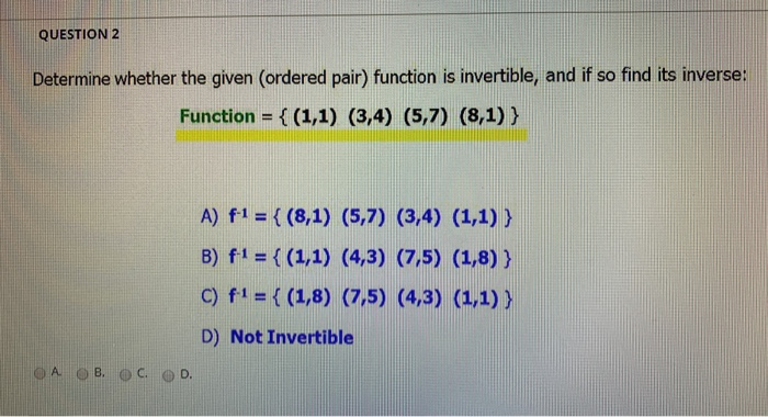 Calculator inverse function