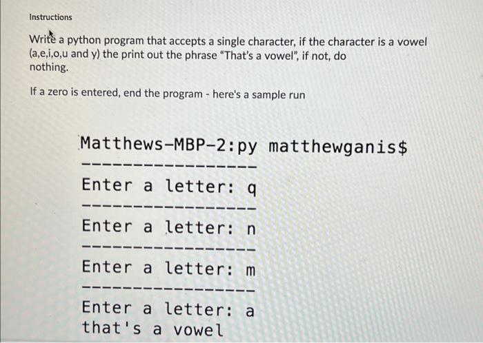 Solved Instructions Write a python program that accepts a | Chegg.com