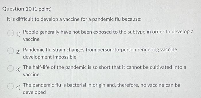 Solved Question 10 ( 1 point) It is difficult to develop a | Chegg.com